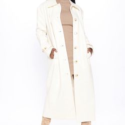 FashionNova - Faux Leather Trench Coat Size M