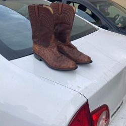 Ostrich Skin Boots 9.5