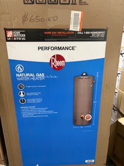 Rheem Performance 40 Gal. Tall 36,000 BTU Natural Gas Water Heater with 6-Year Warranty Store SKU# 1001-300-147