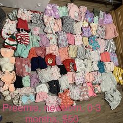 Preemie, Newborn, 0-3 (girl Clothes )