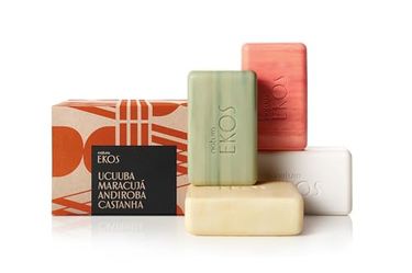 $25 Natura - Ekos Ucuuba Castanha Andiroba Maracuj? Bar Soap Set (4 Pack) - 1 Exfoliating Bar 3 Other Bars - Vegetable Oils - Vegan Skin Care - Brazil