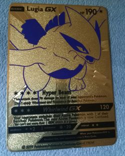 Pokemon Lugia Full Art Gold Metal Custom Card