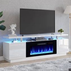 High Gloss TV Fireplace Stand