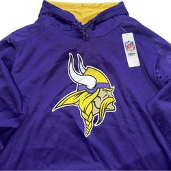 Minnesota Vikings Purple Pullover Hoodie Sweatshirt Mens 2XL New With Tags