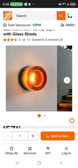 Evan 5.1 in. Modern Orange Dome Dimple Light Integrated LED Bathroom Vanity Light with Glass Shade