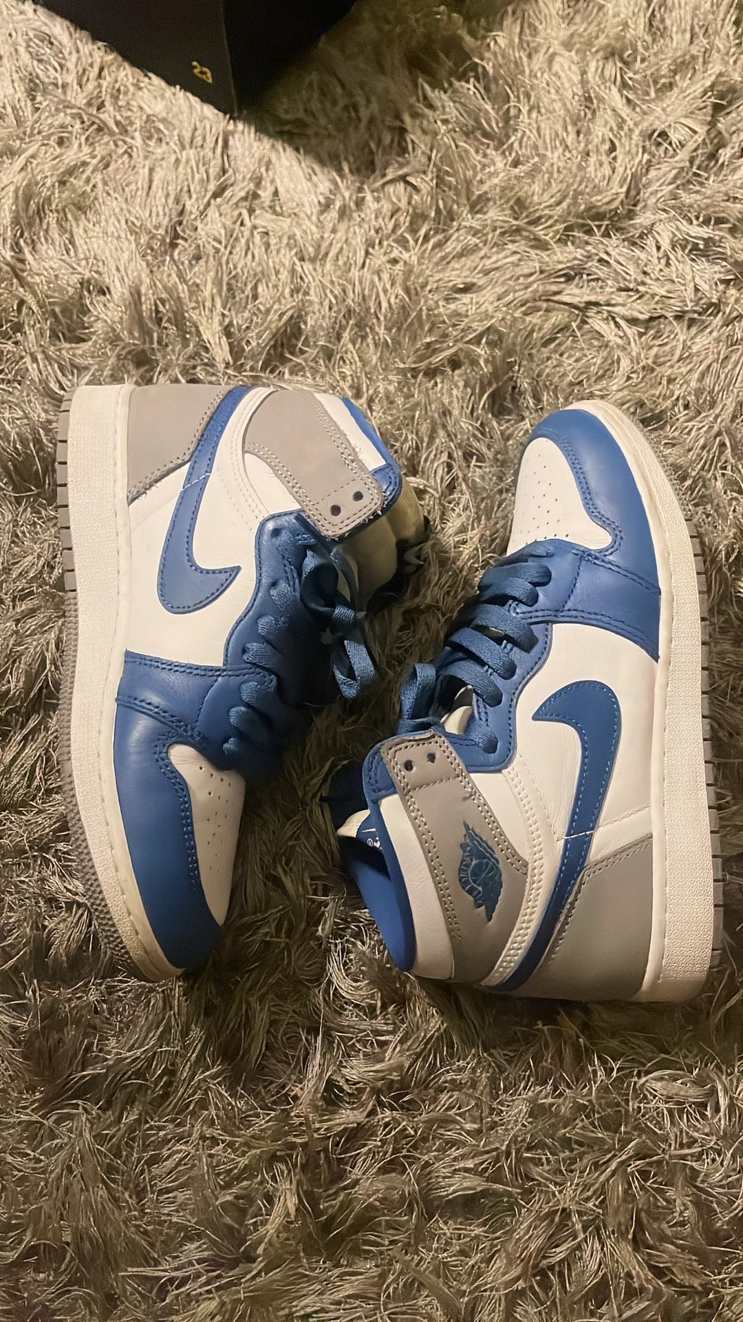 Blue , Grey And White Jordan 1’s
