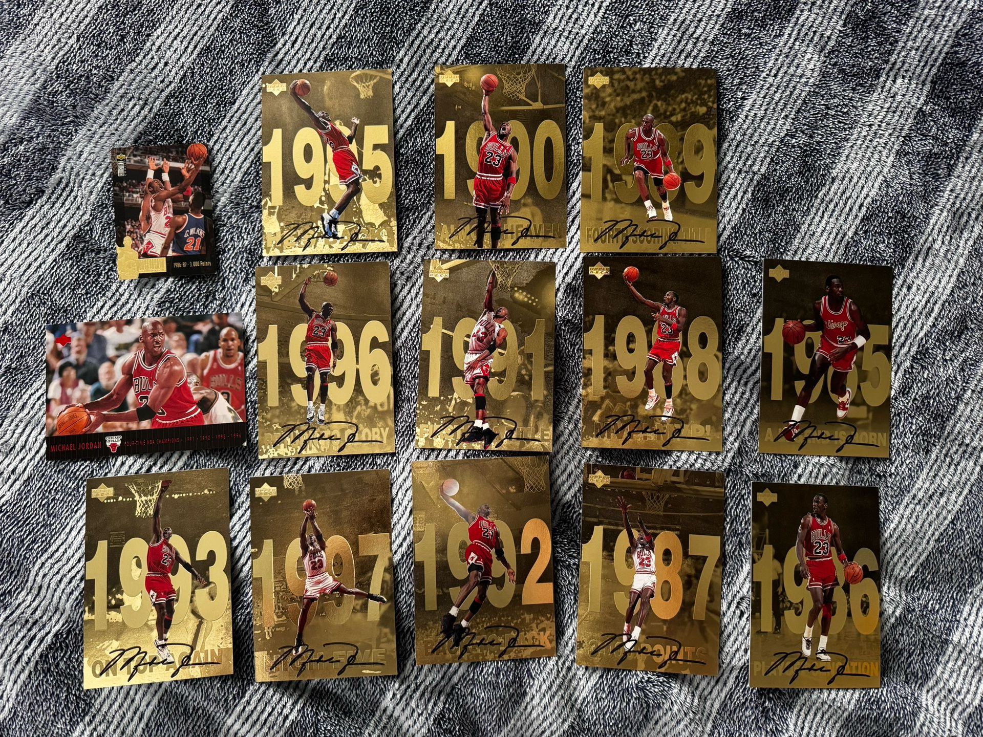 Michael Jordan Upper Deck Gold Refractor Cards Full Set Of 12 