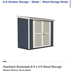 8ft x  4ft Lowe’s Heartland Scottsdale Wooden Shed