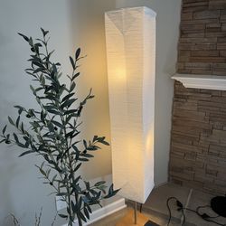 Modern Paper Shade Floor Lamp | Solid Wood Base | Soft Ambient Light | Great Condition