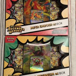 Acended Heroes Mega Emboar, Meganium Ex Box 