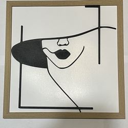 3D printed black woman face model wall art framed home decor 10x10 inch