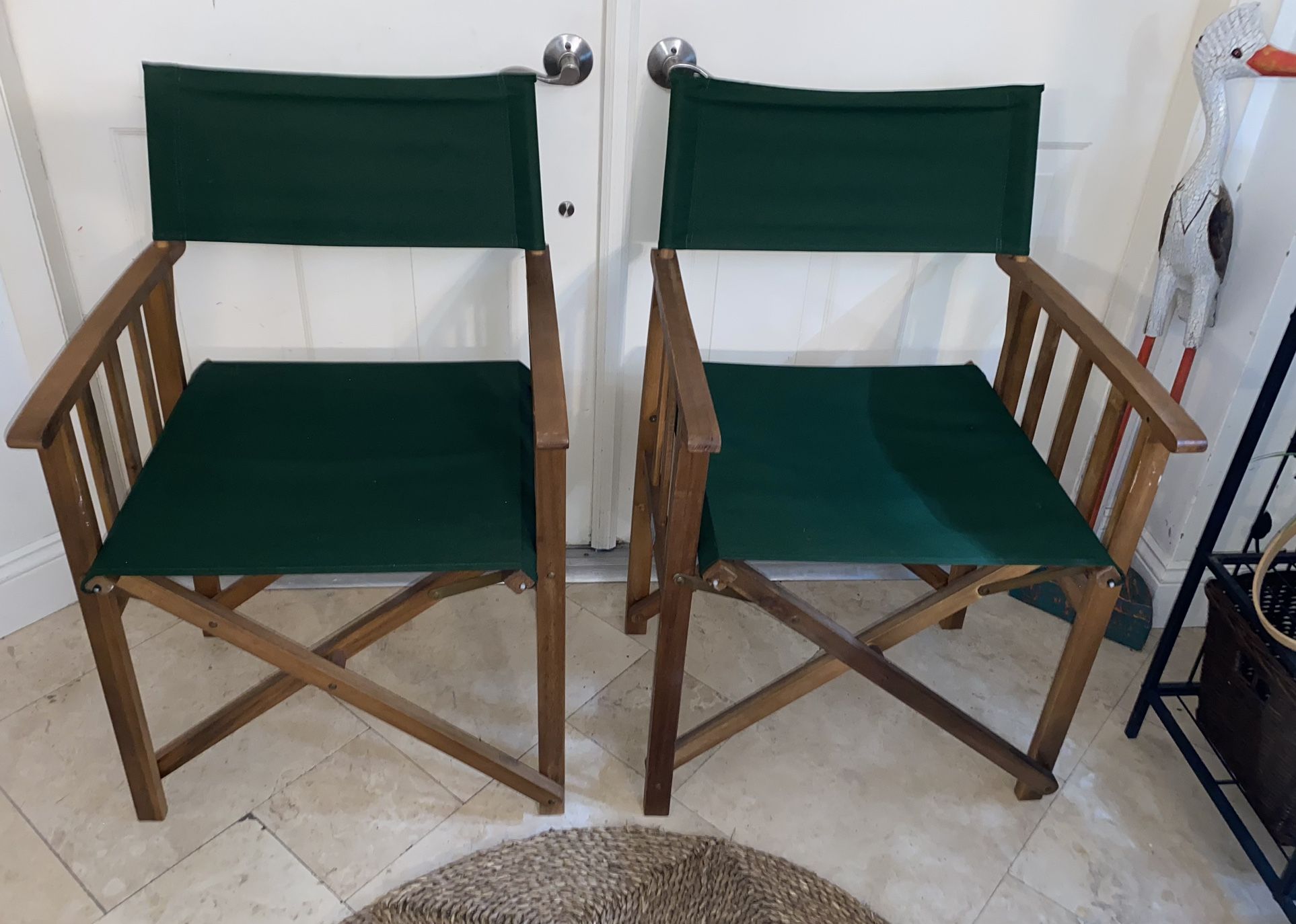 $45 EACH Safavieh Laguna Green/Light Brown Folding Director's Chair Like New 