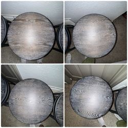 4 Gray Wood Stools