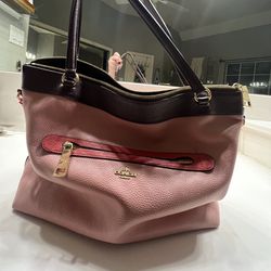 Coach Purse - Mint Condition - Pink & Brown Leather