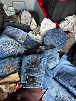 Vintage clothes and branded jeans