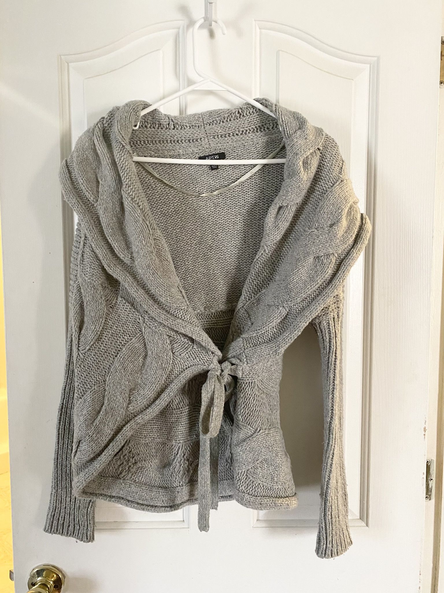 Gray Wrap Style Sweater Size Medium