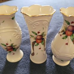 Lenox Mini Christmas Vases (SET OF THREE)