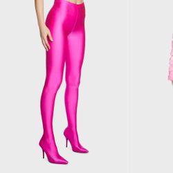 HOT PINK/FUSCHIA STILLETO LEGGINGS (SZ 10)