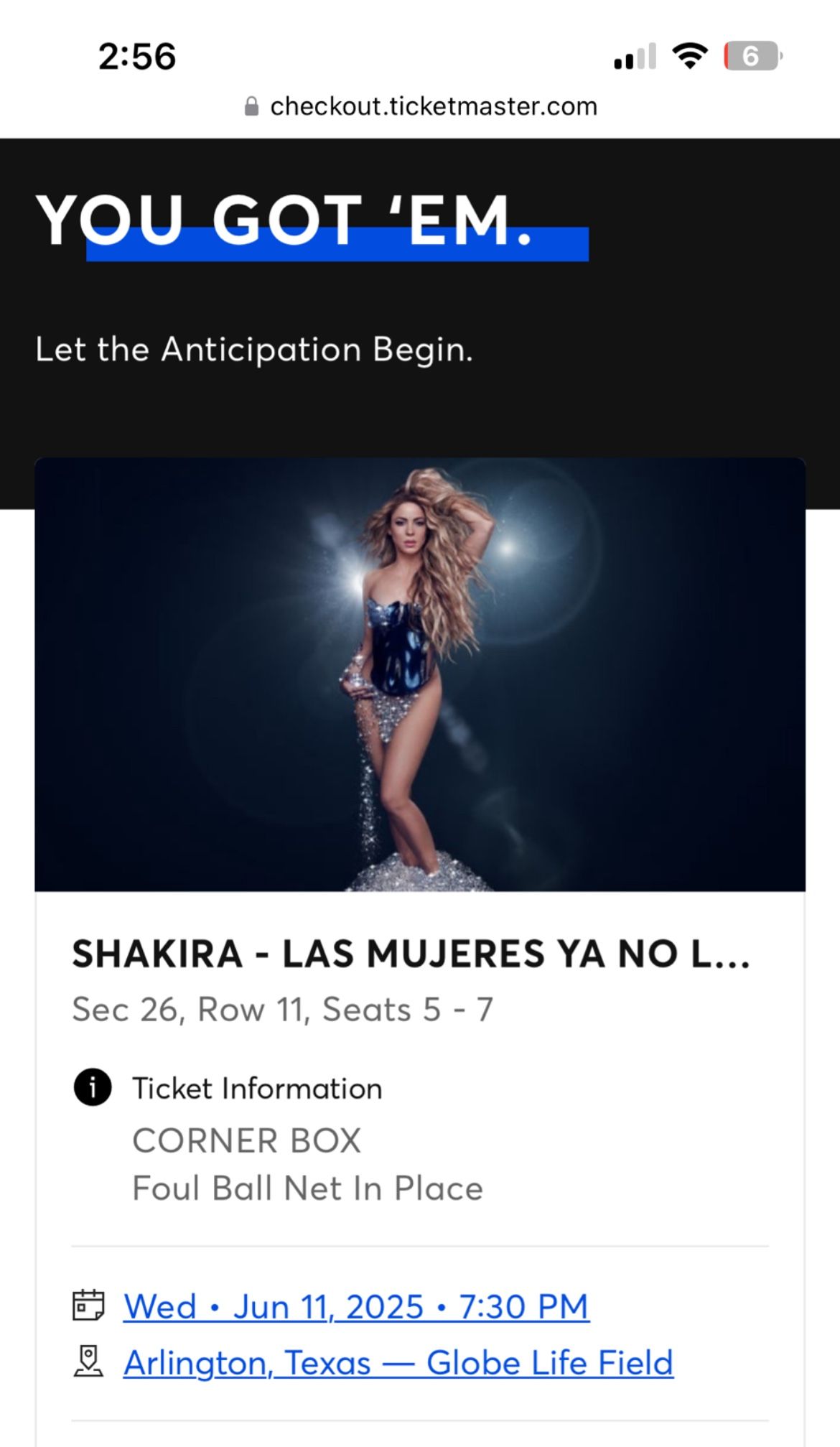 Tickets For Shakira