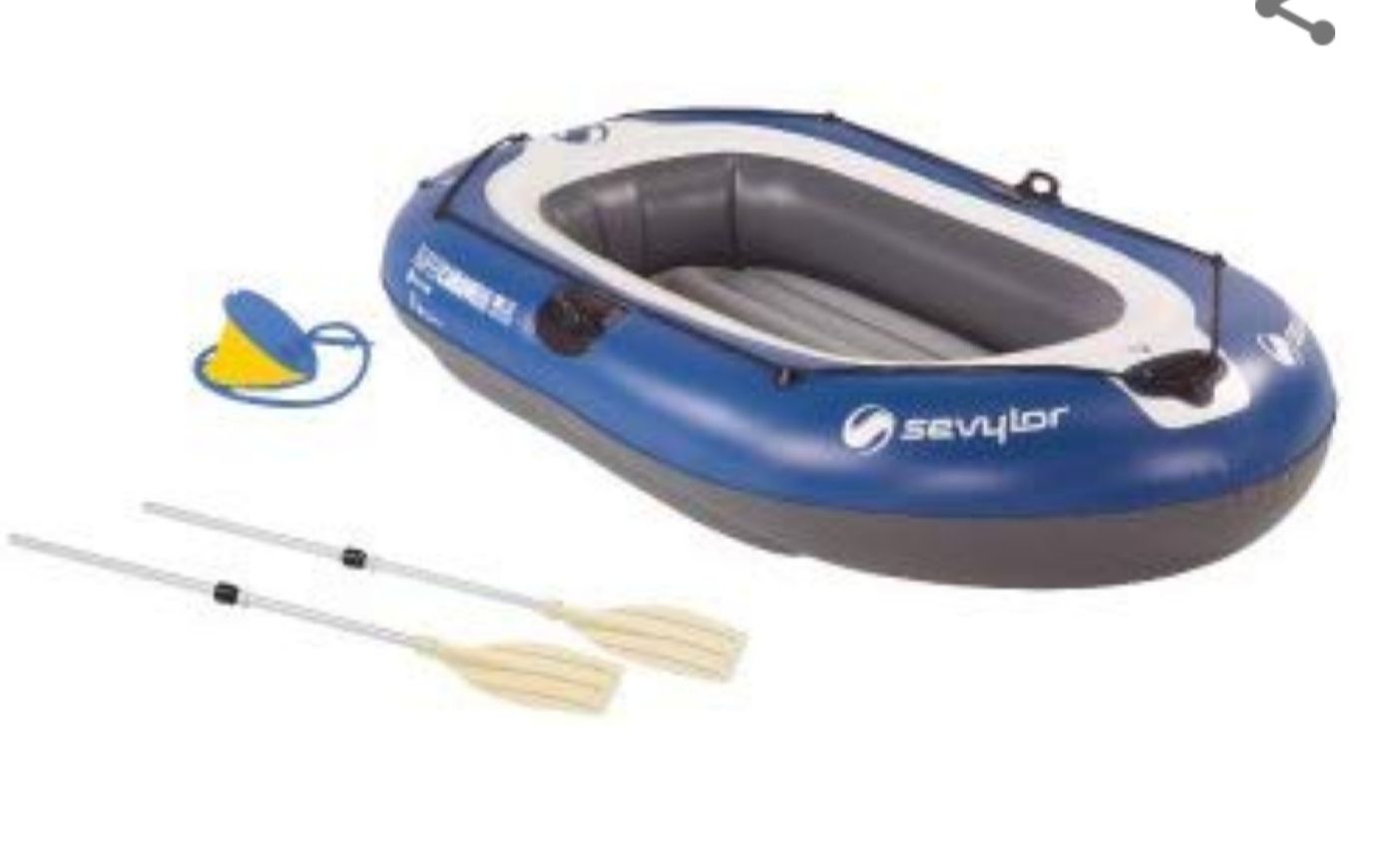 Inflatable boat with pump and oars
