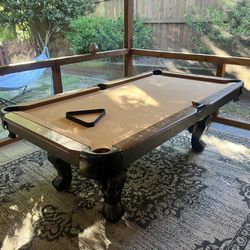 Pool Table Billiards With Balls and Cover