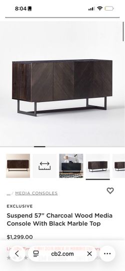 Cb2 Suspend 57" Charcoal Wood Media Console
