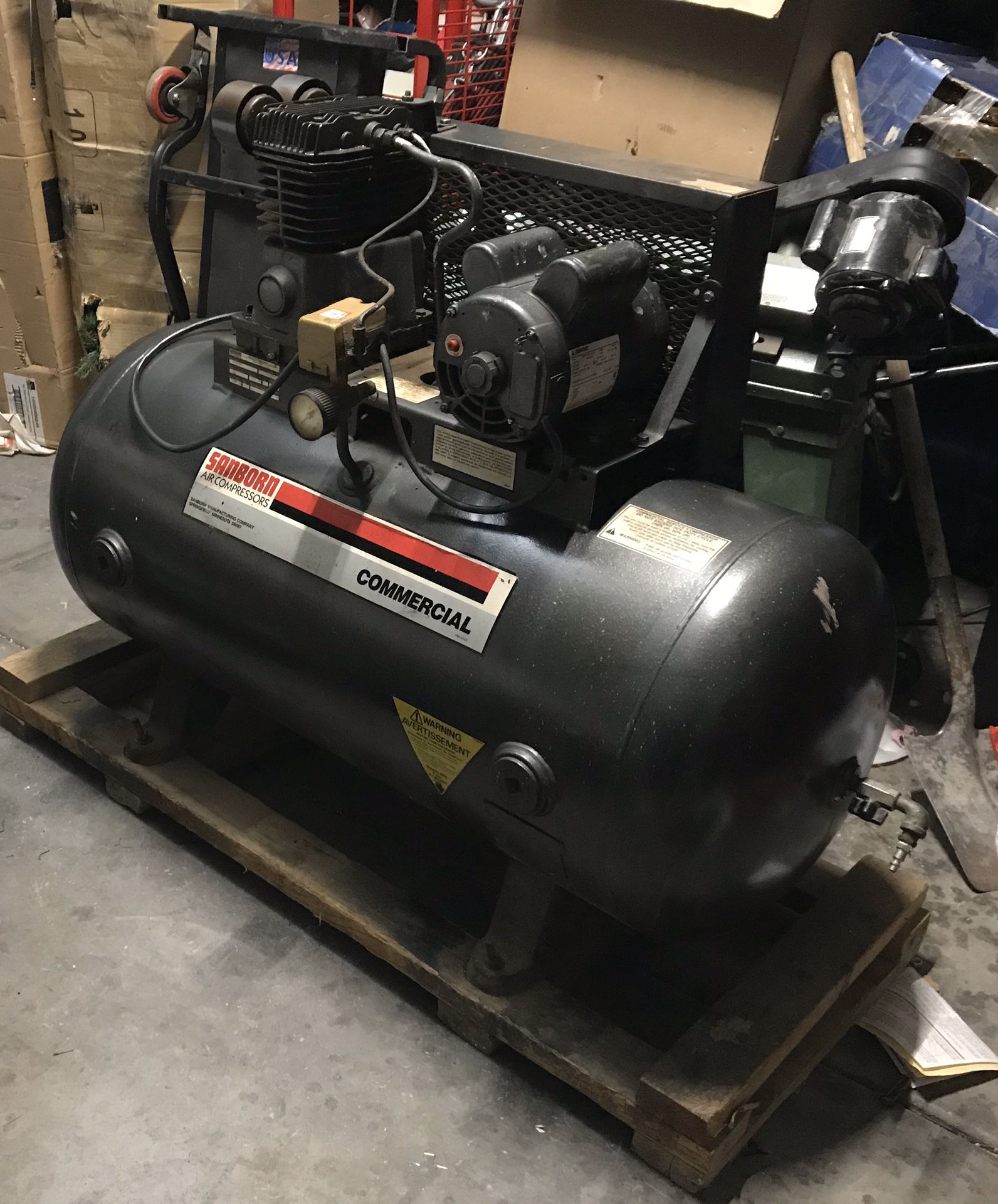 Sanborn commercial air compressor 5hp works like new