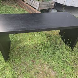 Black Wood Desk with Rollout Extension