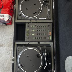 Turntable And DJ Mixer