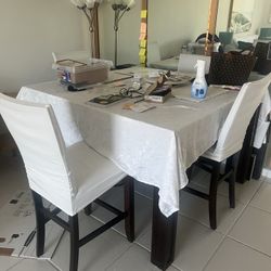 Dinner Table With 4 Chairs With Covers