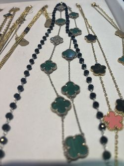 Luxury Clover Style Necklace ā Gold & Silver Finish ā $75 Each