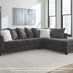Large Grey Sectional Sofa Couch 