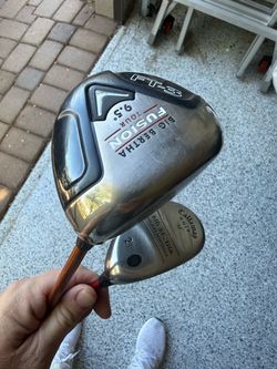Callaway big Bertha fusion 9.5 driver and 2 hybrid golf clubs