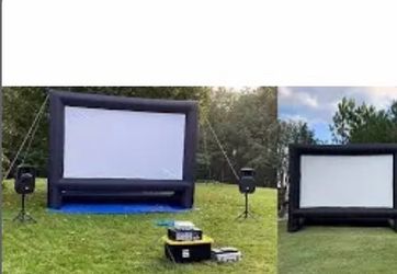 Outdoor movie inflatable movie screen with projector
