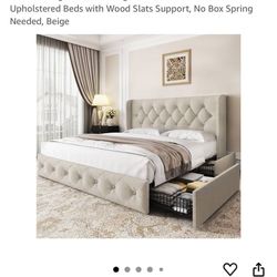 Amazon Queen Bed Frame with Headboard and Storage