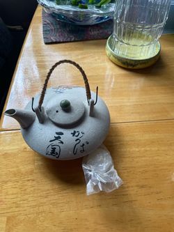 Japanese Ceramic Teapot with Woven Handle