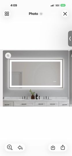Wall Mounted LED Lighted Bathroom Mirror 55"x30", Anti-Fog