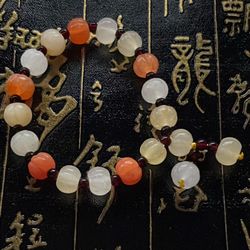 Certified Genuine Jade Pumpkin Beaded Bracelet