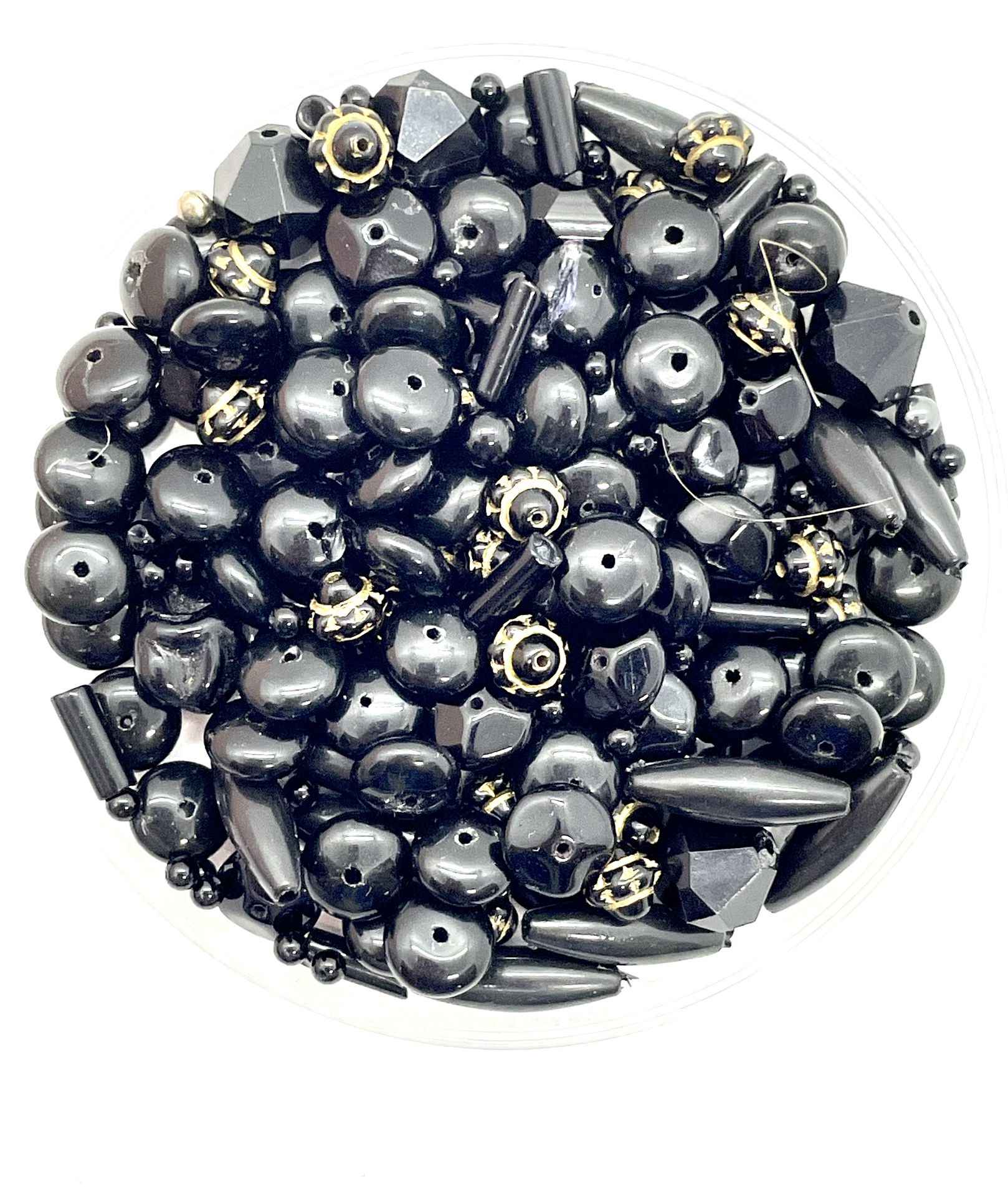 Lot Of At Least 140 Black Beads