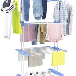 HOMIDEC Clothes Drying Rack, Large 4-Tier Foldable Drying Rack Clothing(67.7H x 19.7W x 30L Inches)