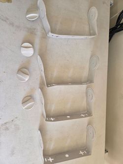 White Metal Speaker Wall Mount Brackets Set of 4
