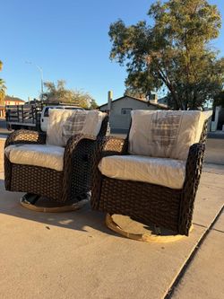 New rocking and swivel patio chairs