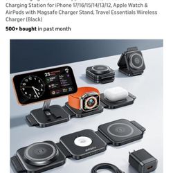 in 1 Charging Station for Apple Devices, Foldable Wireless Charging Station for iPhone 17/16/15/14/13/12, Ap