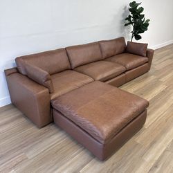 Leather Cloud Couch Modular Sofa Emilia