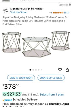 3 PIECE GLASS TABLES-ASHLEY BRAND
