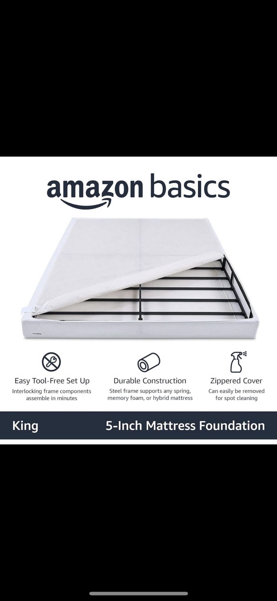 King Box Spring 5” Amazon Basics