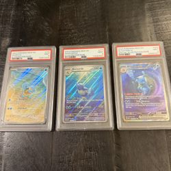 Squirtle / Wartortle / Blastoise 151 Holo PSA9 Set