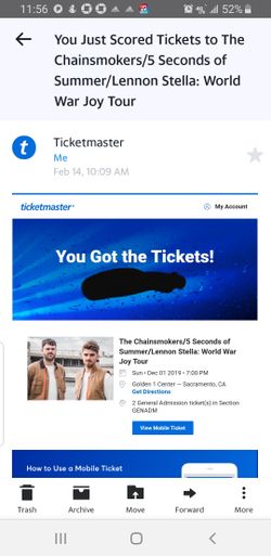 2 Chainsmokers GA tickets