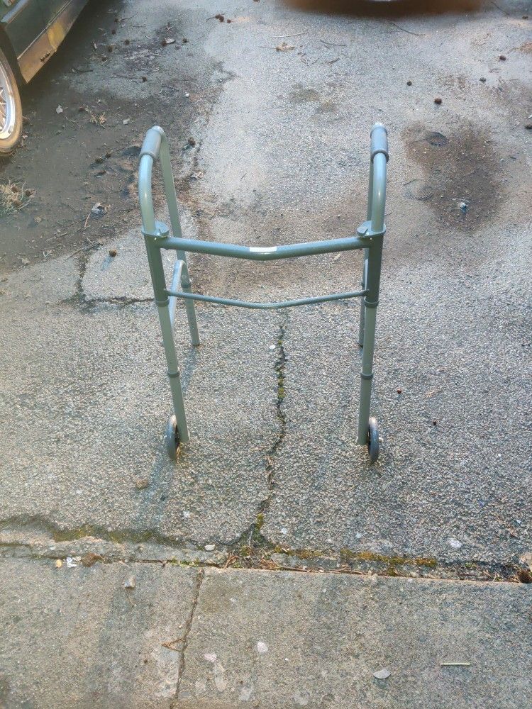 Fold Up Walker, Very Good Condition Folds Flat To Take Minimal Space