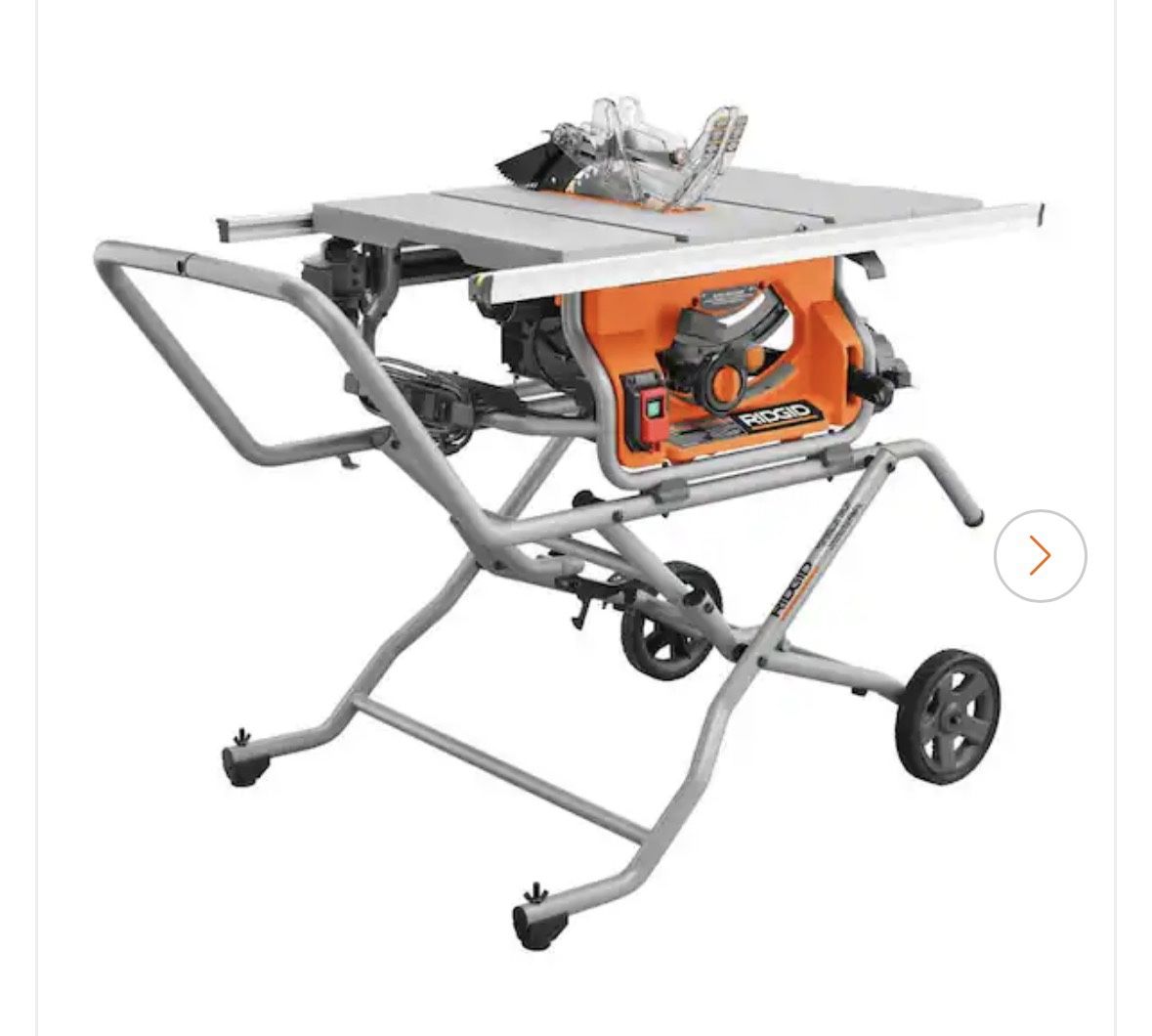 Rigid 10” Corded Table Saw. 